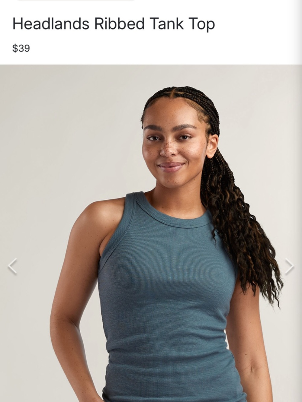 Title nine Ribbed Tank Top — Storm Cloud